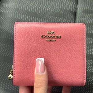 Coach Pink Pebbled Leather Wallet